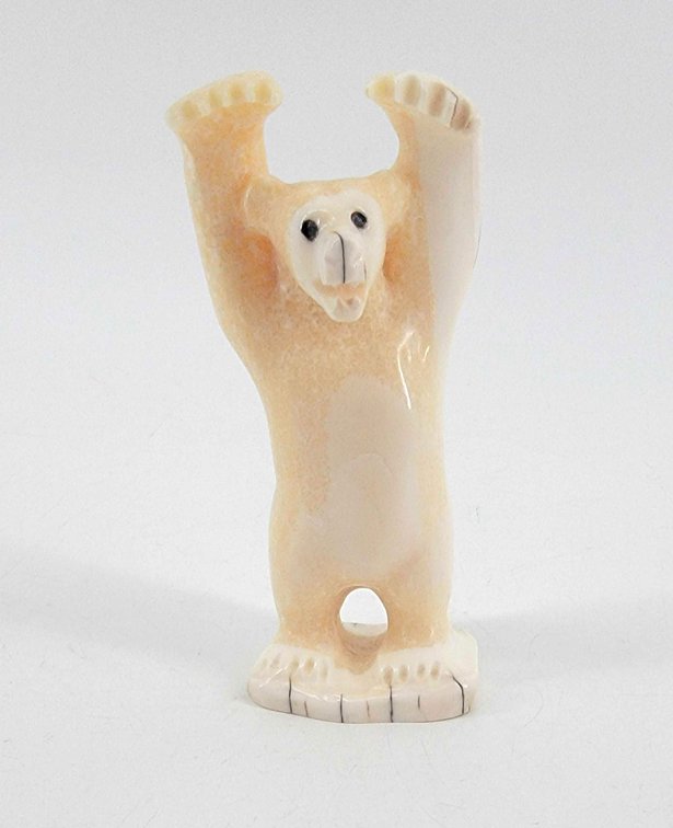 Walrus Ivory Bear Carving 