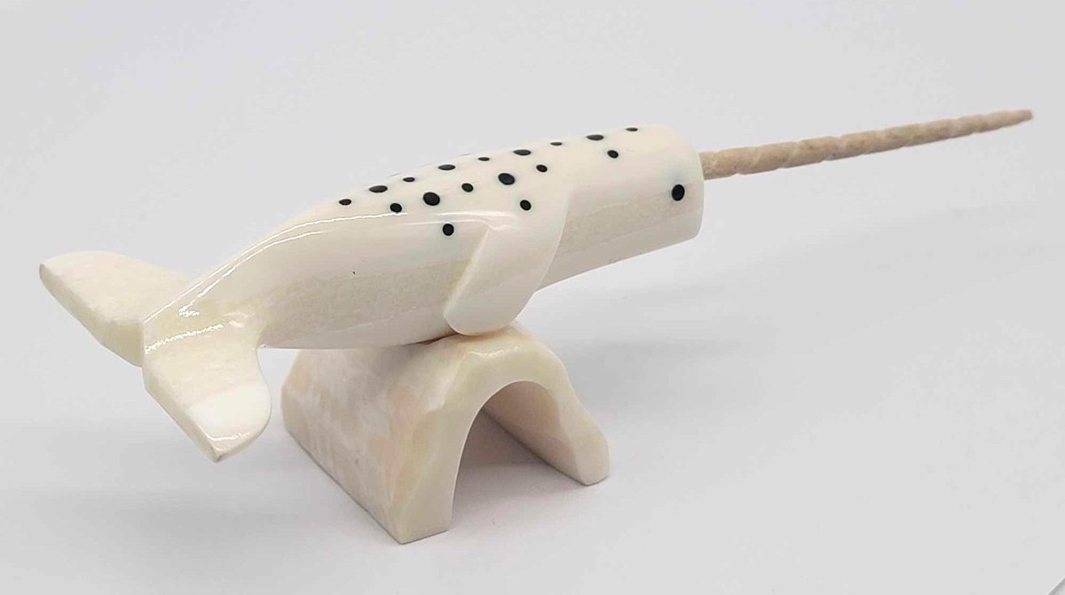 Brendan Oseuk Walrus Ivory Narwhal Carving