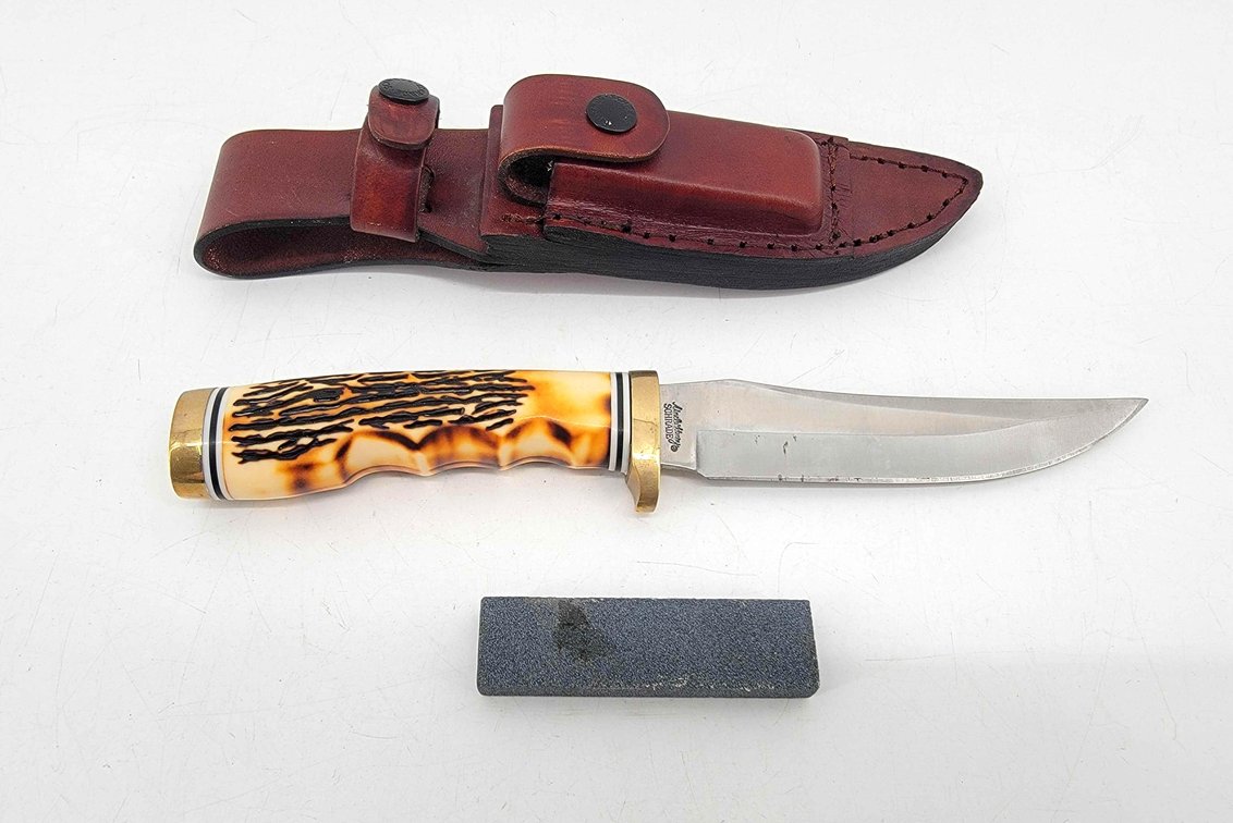 Schrade Uncle Henry Knife w/ Sheath & Whetstone 