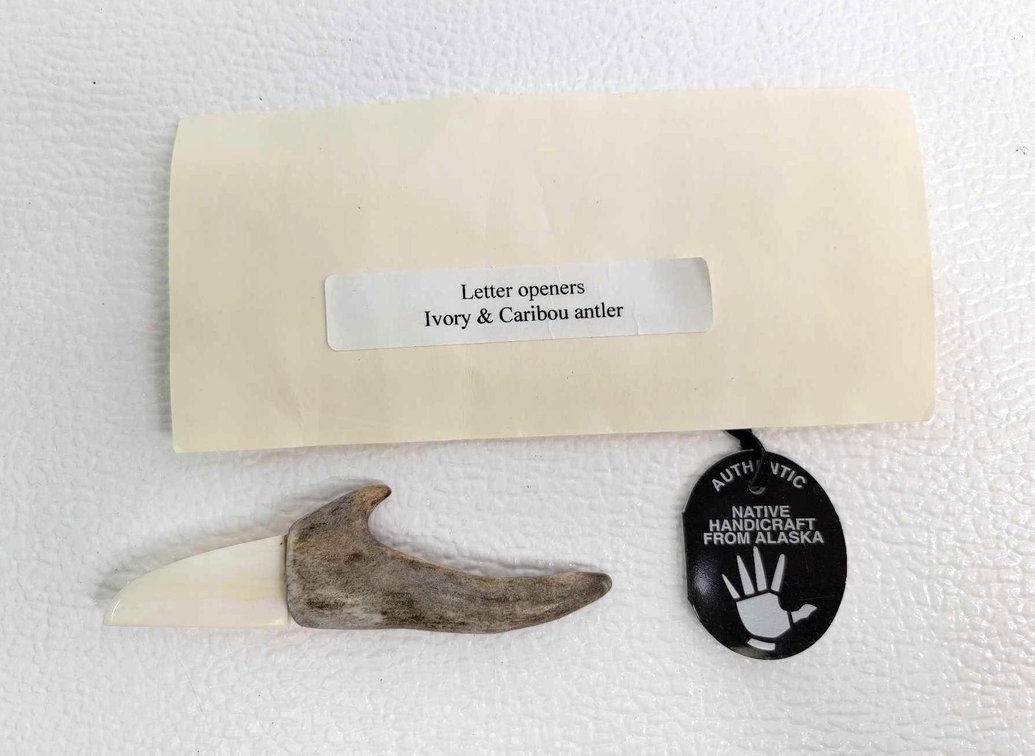Barbara Ilatkaq Ivory & Caribou Antler Letter Opener 