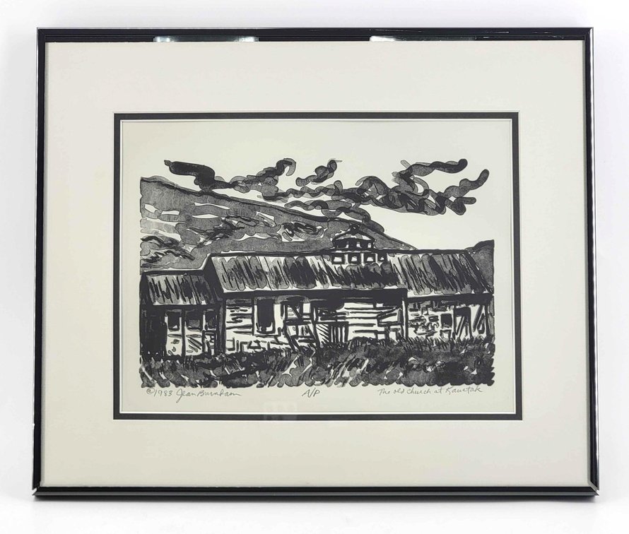Jean Burnham "The Old Church At Kauatak" Framed A/P Print