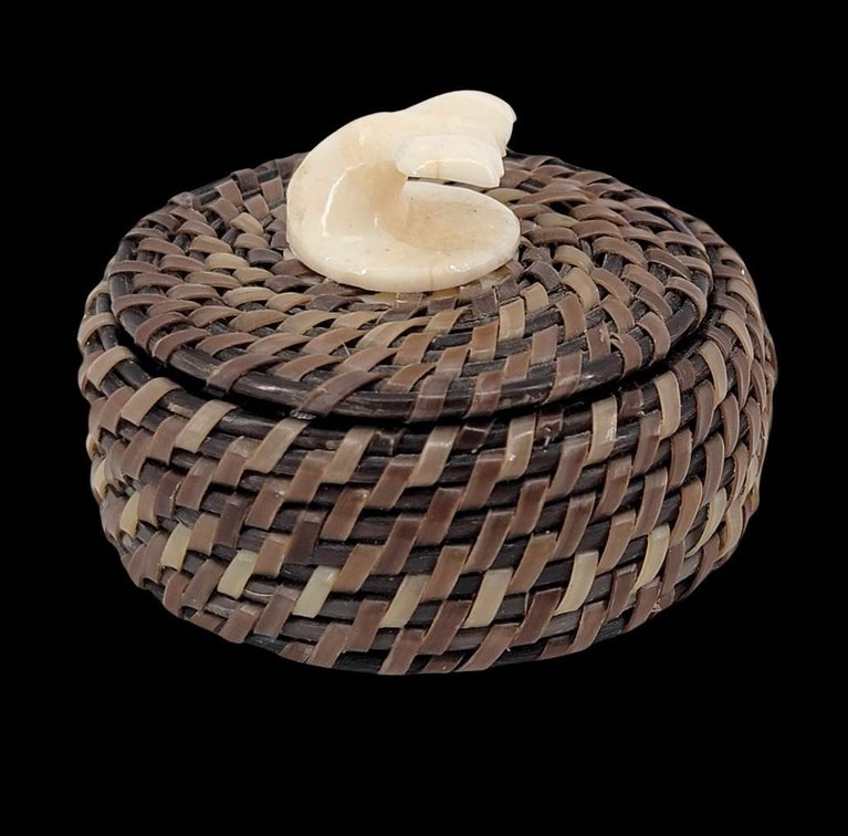 Iñupiaq Multi-Colored Baleen Basket by Julian Rentenar