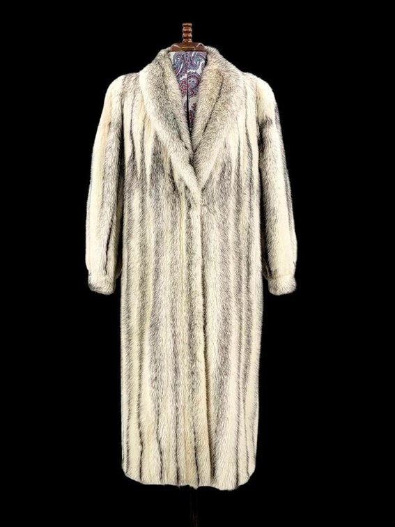 Exquisite Cross Mink Full Length Coat by David Green