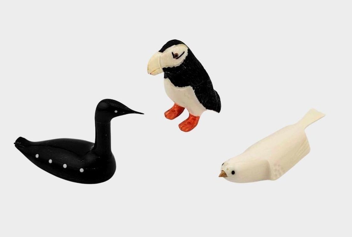 Walrus Tusk & Baleen Eskimo Figurines