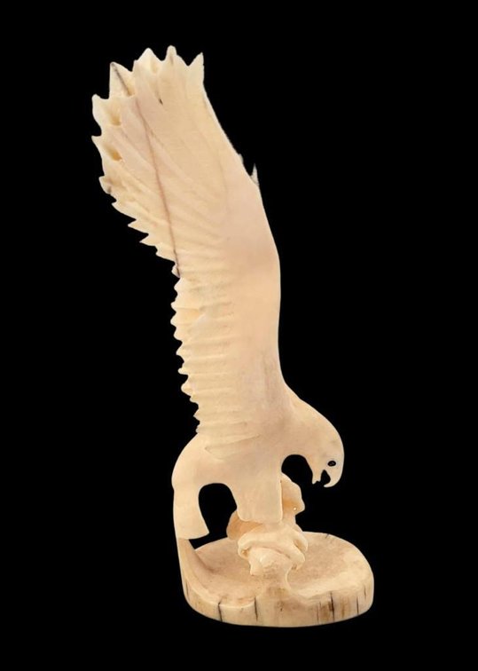 7.5" Carved Walrus Tusk Eagle