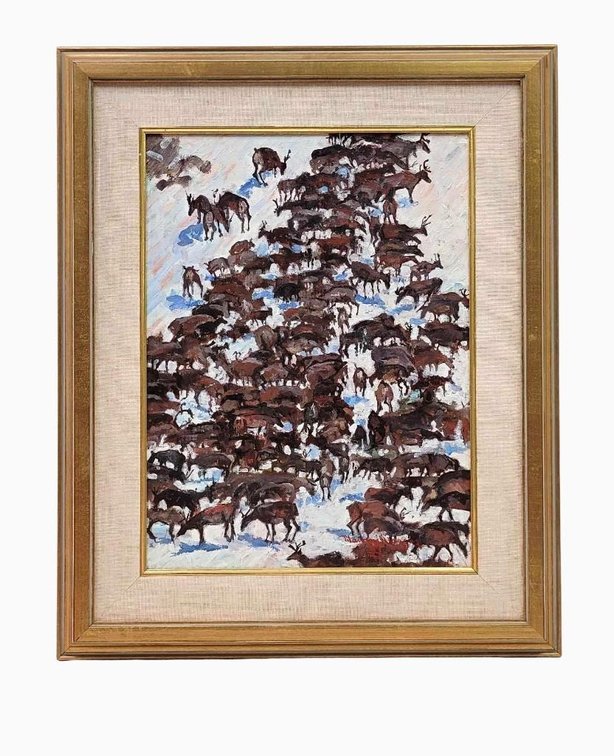 Marvin Mangus "Porcupine Herd" Original Painting 
