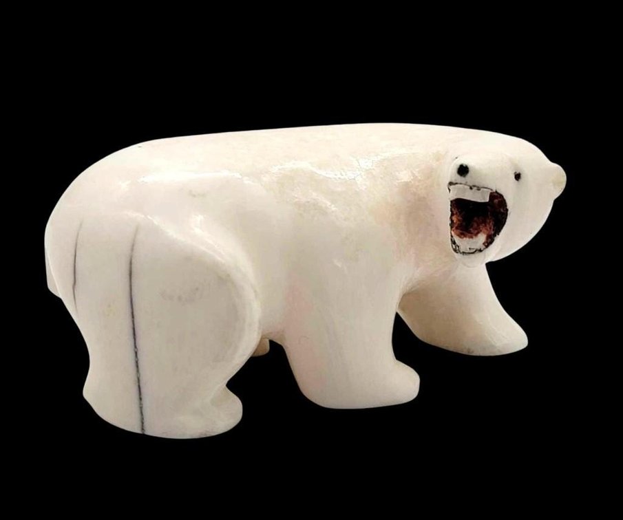 Earl Mayac Polar Bear Walrus Tusk Carving