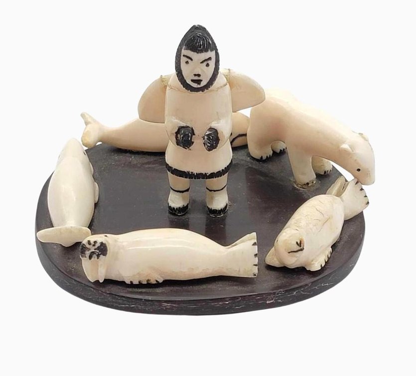 Eskimo Walrus Tusk & Baleen Diorama