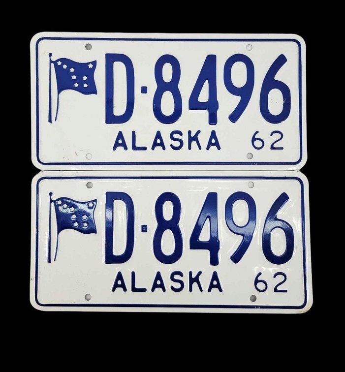1962 Alaska License Plates