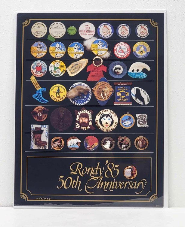 1985 Fur Rendezvous 50th Anniversary Commemorative Poster