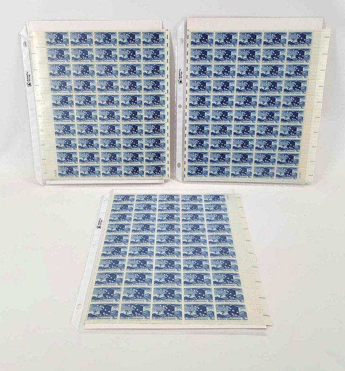 1959 Alaska Statehood 7¢ Stamp Sheets
