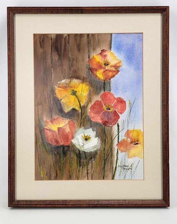 Dorothea Morgan - "Summer Poppies" Original Watercolor 