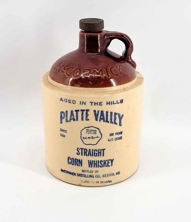Prohibition Era McCormick Platte Valley Straight Corn Whiskey Jug