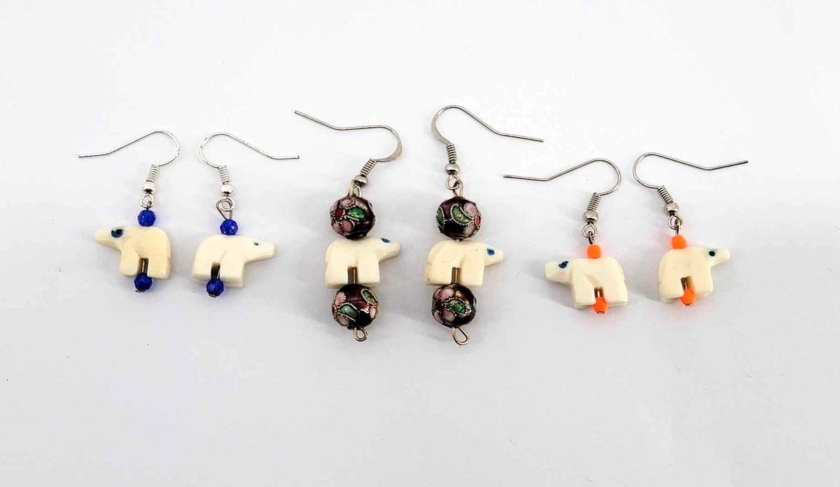 Ivory Bear Earrings