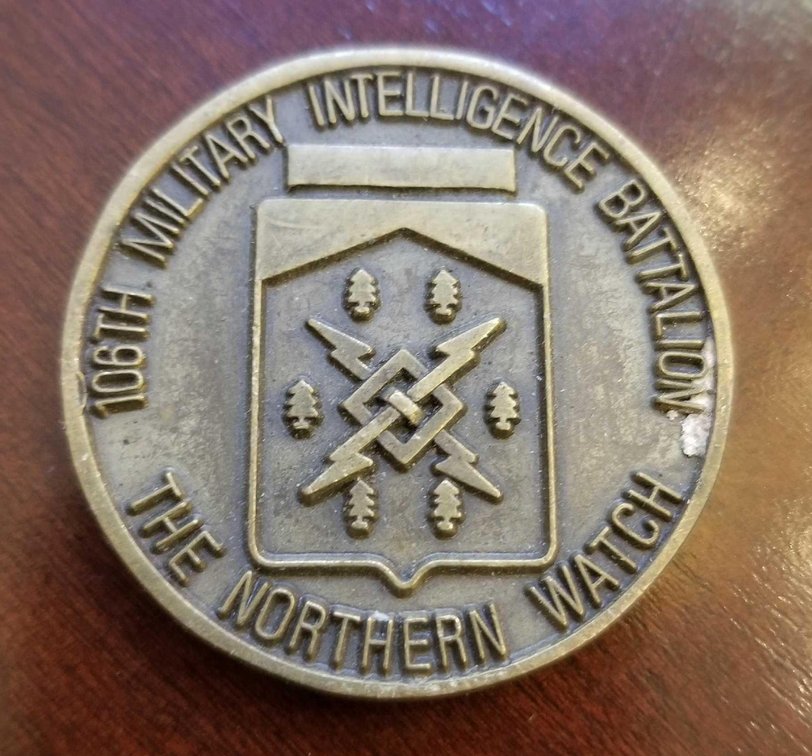 Rare 106th intelligence battalion medallion
