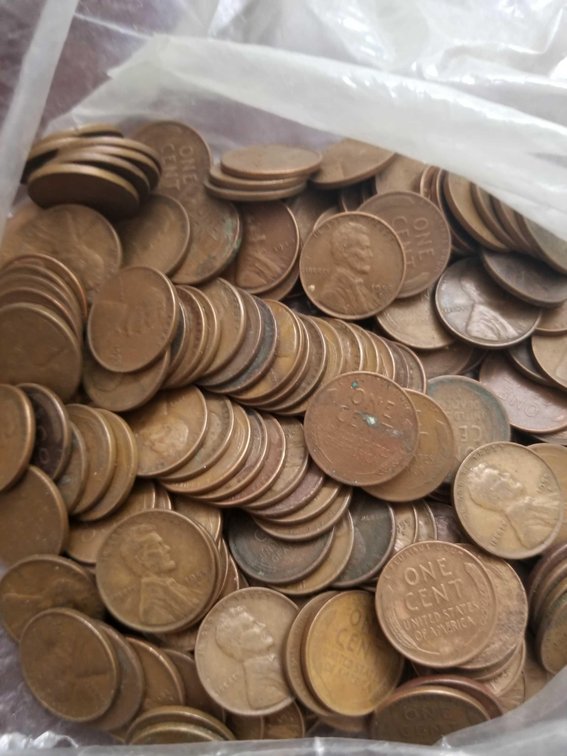 Large lot of old wheat pennies