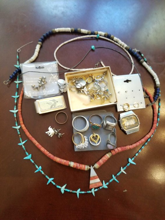 Misc. Rings, money clip, earrings