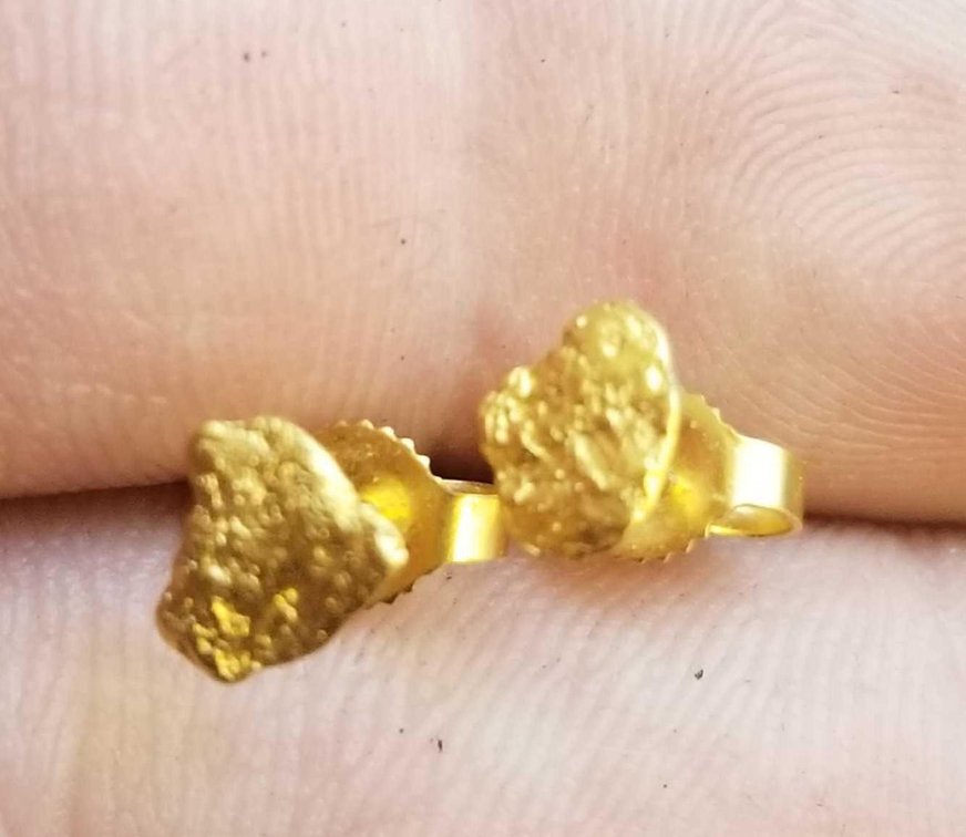 Alaskan gold nugget earrings