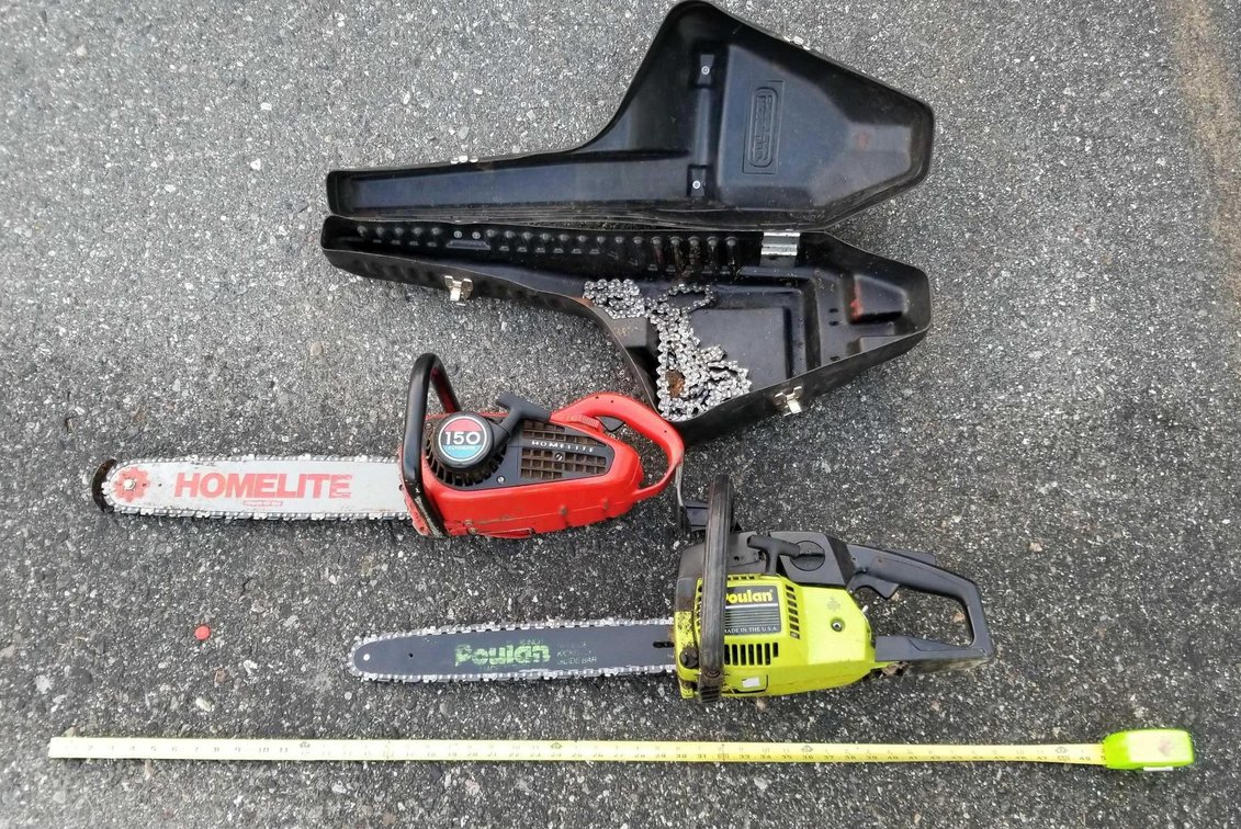 Two chainsaws
