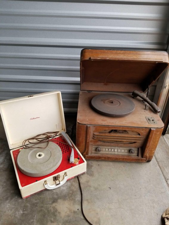 Two old record players