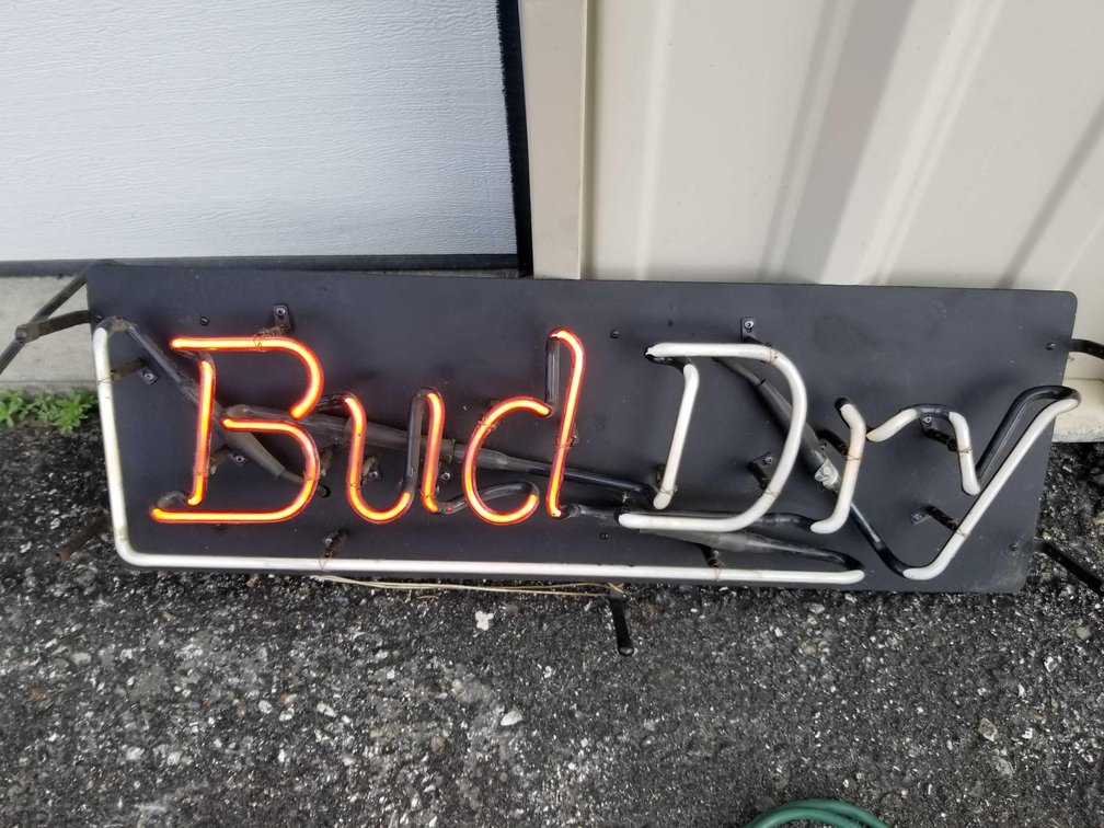 Vintage neon bud dry sign