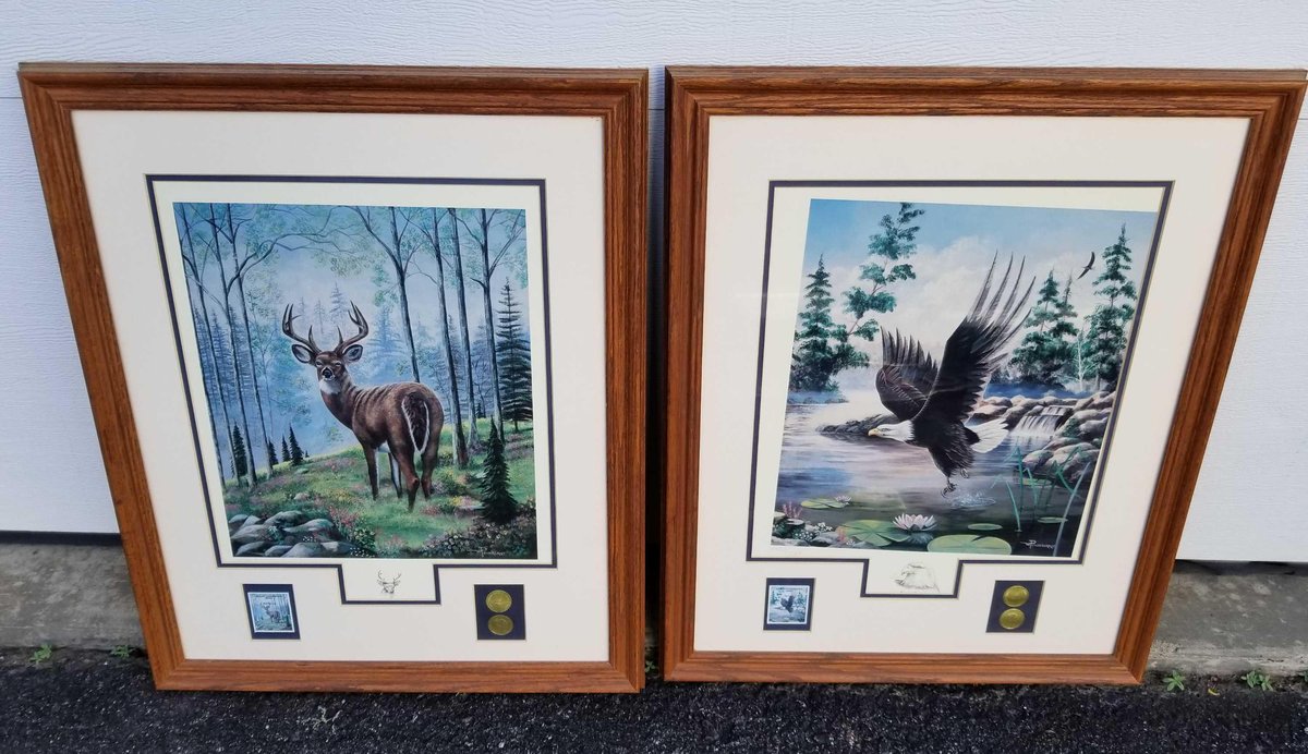 Two wildlife lithographs by Bill Pendergrass