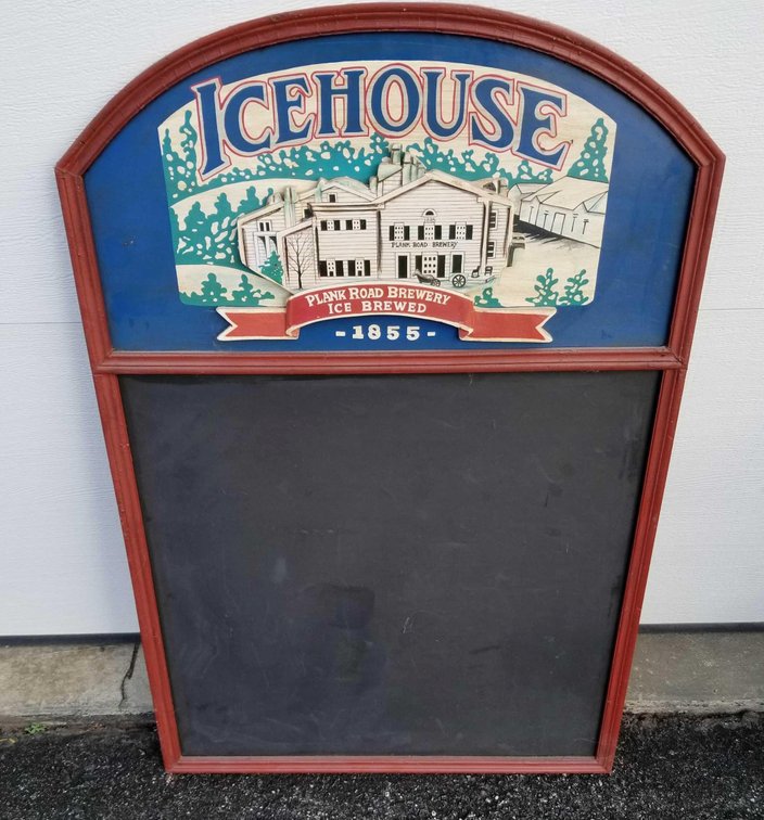Plank road brewery advertising chalk board