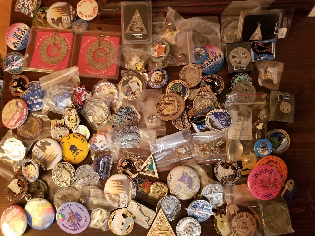 Massive lot of Fur Rondy, Iditarod and other collectible pins 