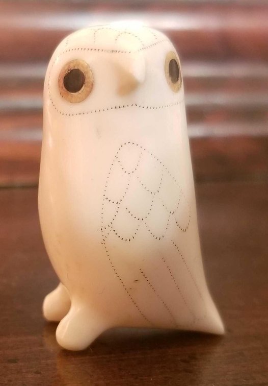 Dan Ungott carved ivory owl 