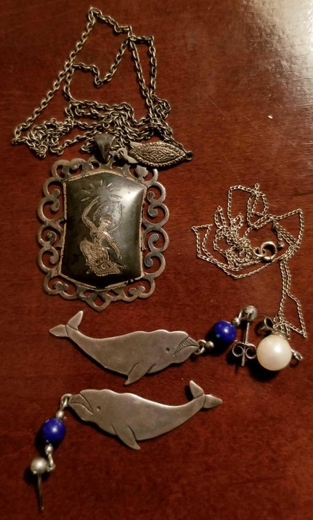 Collection of silver and gold jewelry 