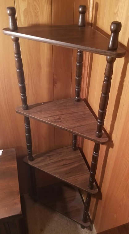 Tiered corner wall shelf 