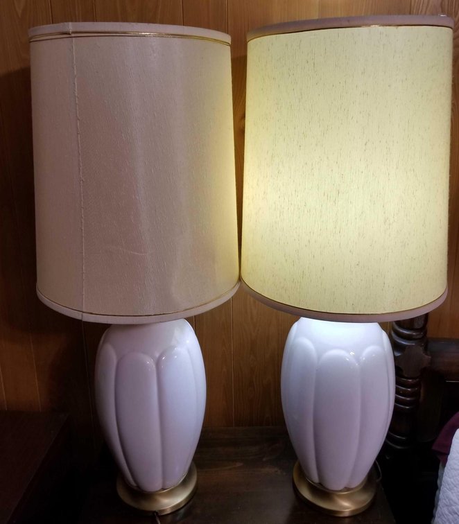 Two large ceramic lamps 