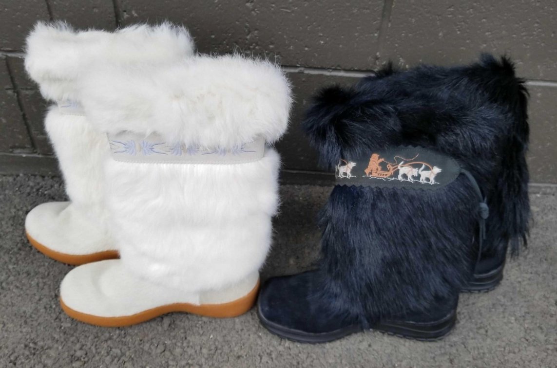 Two pairs of size 40 European made Linda brand fur boots 