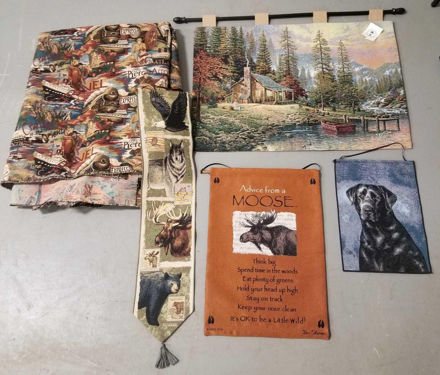 Four assorted tapestries 