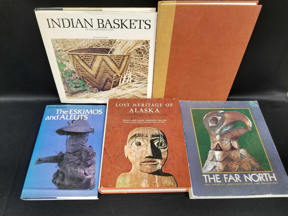 Lot of 5 reference books for Alaskan History, Native artifacts/art, etc. 