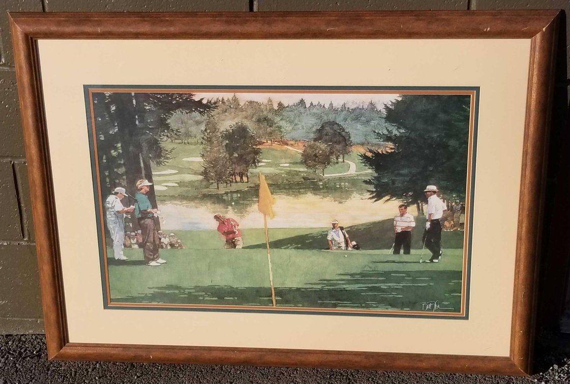 Large golf scene print 