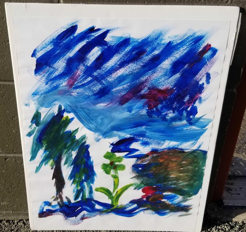 Original Chinese School acrylic painting by child psychologist 