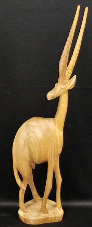 Large carved wood gazelle 