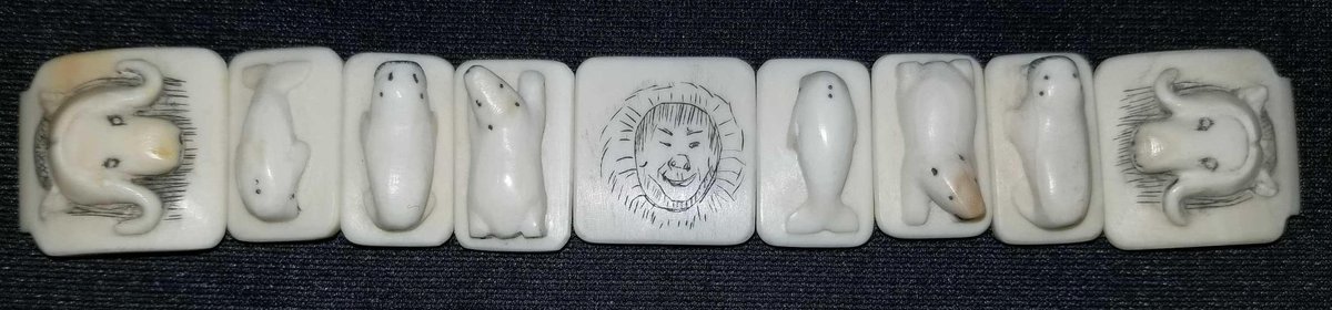 Unusual carved ivory figural watch band 