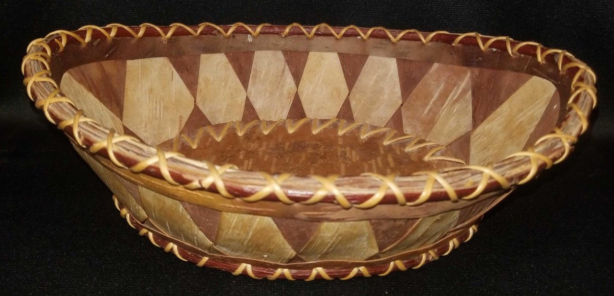 Fine woven birch Bark basket 