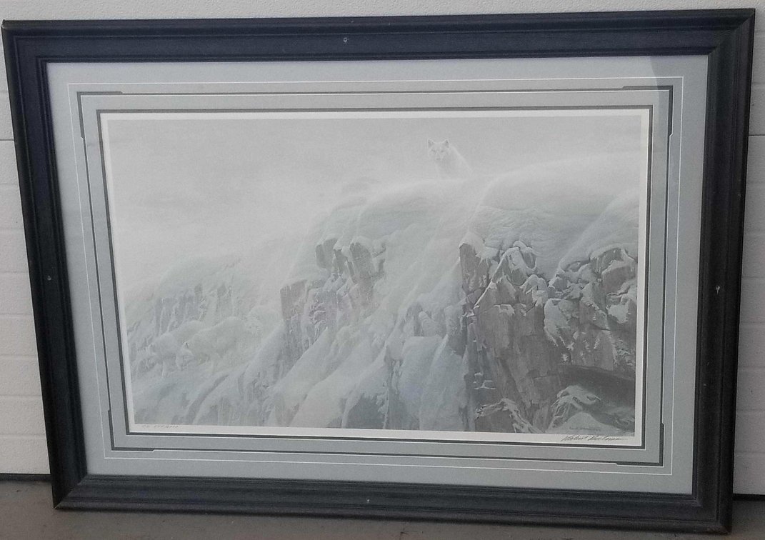 Robert Bateman "Arctic Cliff - White Wolves" print 