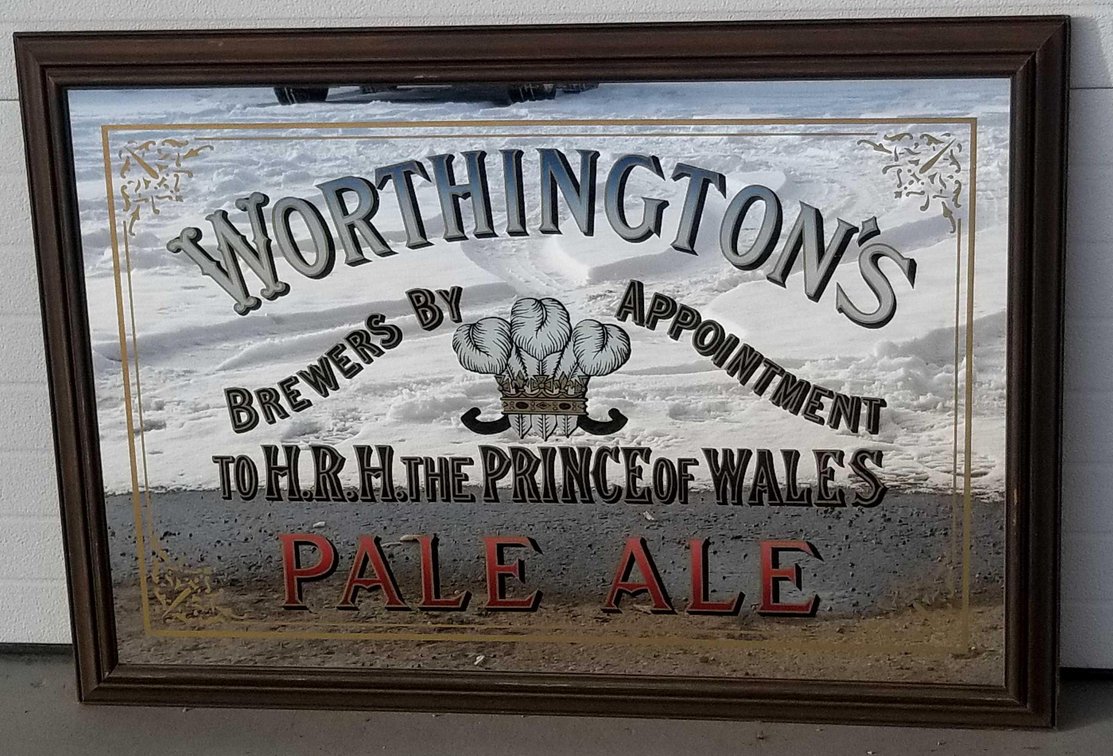 Large Worthington's Pale Ale bar mirror 