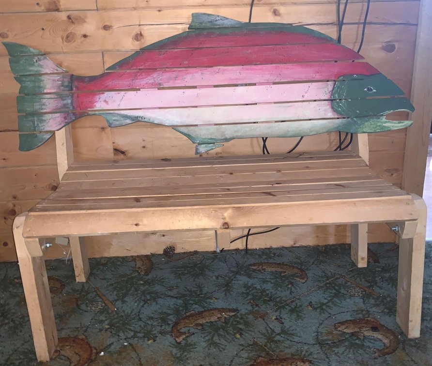 Wood Fish Themed Bench