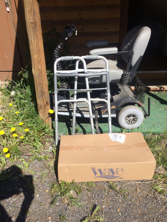 Power wheelchair, therapy waveboard and walker 
