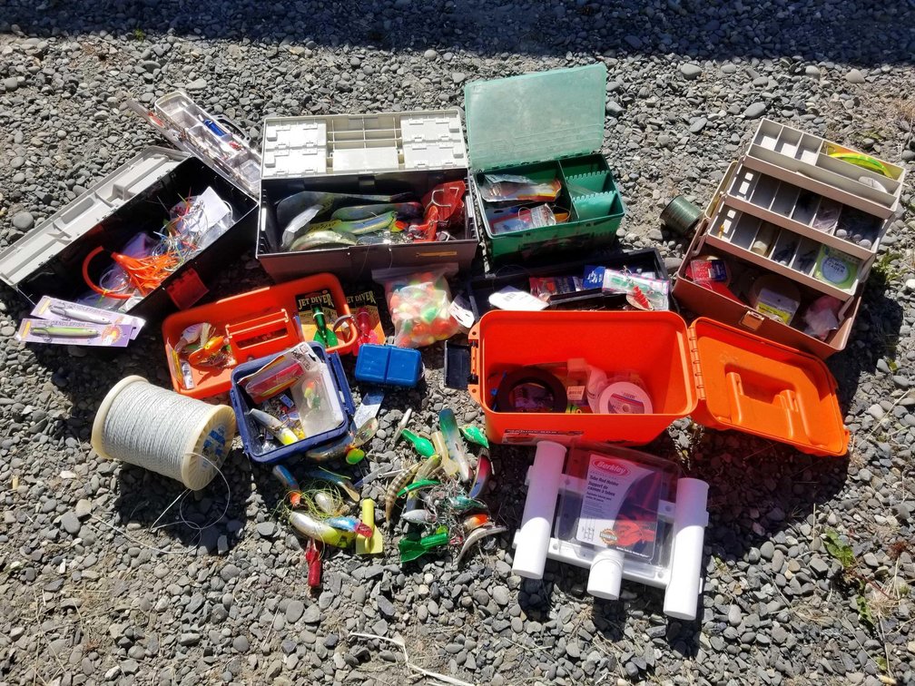 Massive lot of salmon, halibut, and trout tackle 