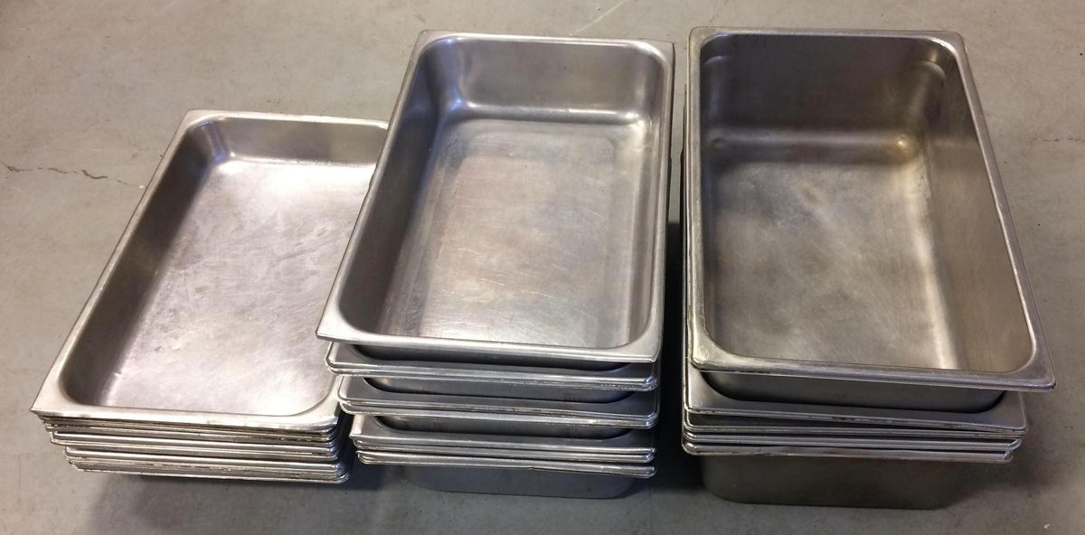 Large metal serving pans