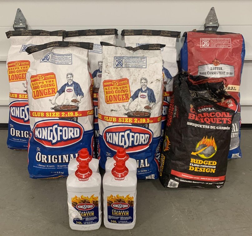 7 Bags of Charcoal & 4 Bottles of Charcoal Lighter