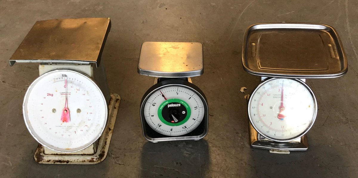 Three kitchen scales 