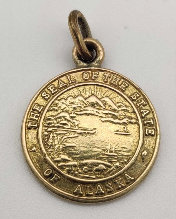 10k Gold State of Alaska Pendant 