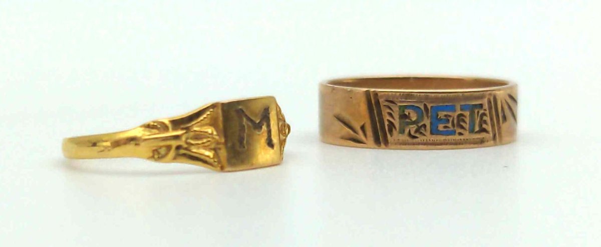 Two 10k Gold Baby Rings